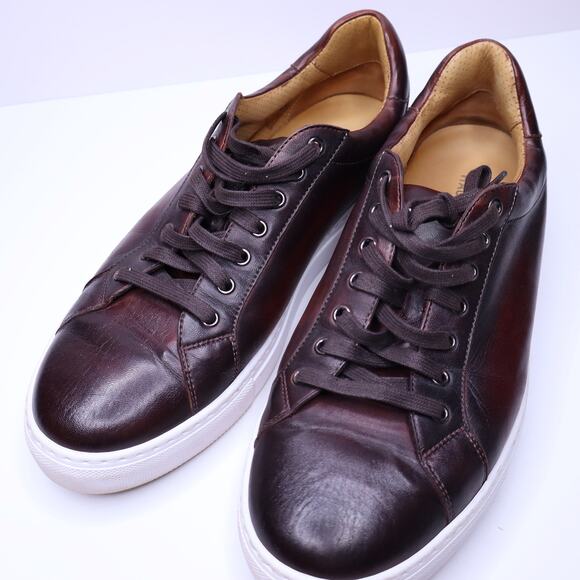 MAGNANNI Huston Cup Sneaker Mid Brown Leather Lace Up Low Top Men's 11 - Picture 7 of 10